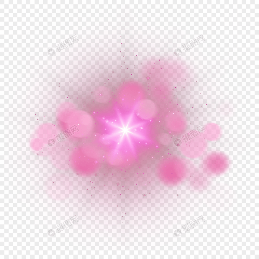粉色闪亮十字可爱光团抽象光效图片