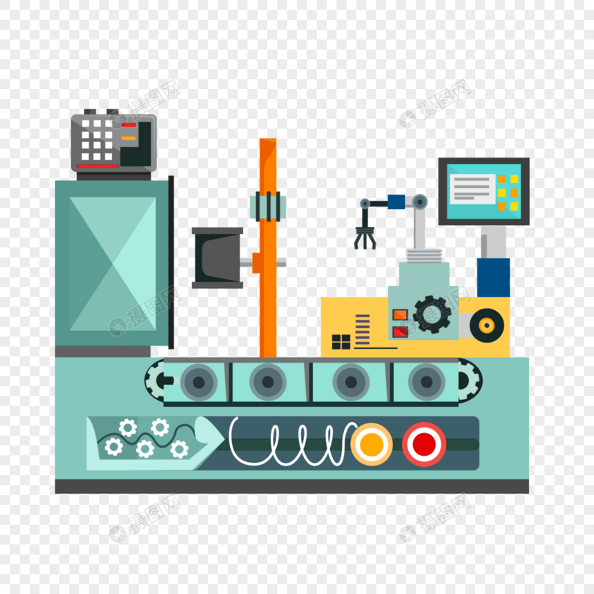 自动化工业机械卡通图片