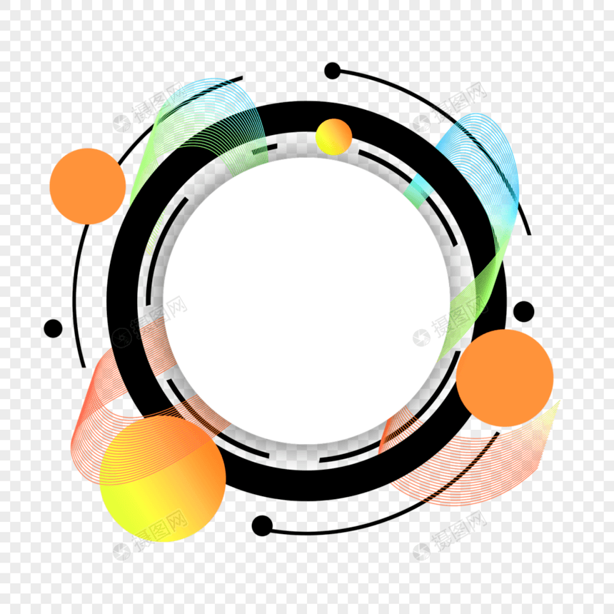 抽象渐变圆环环形线条边框图片