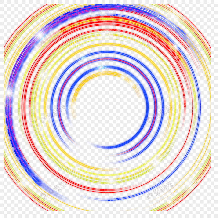 彩色圆形线条迪斯科抽象光效图片