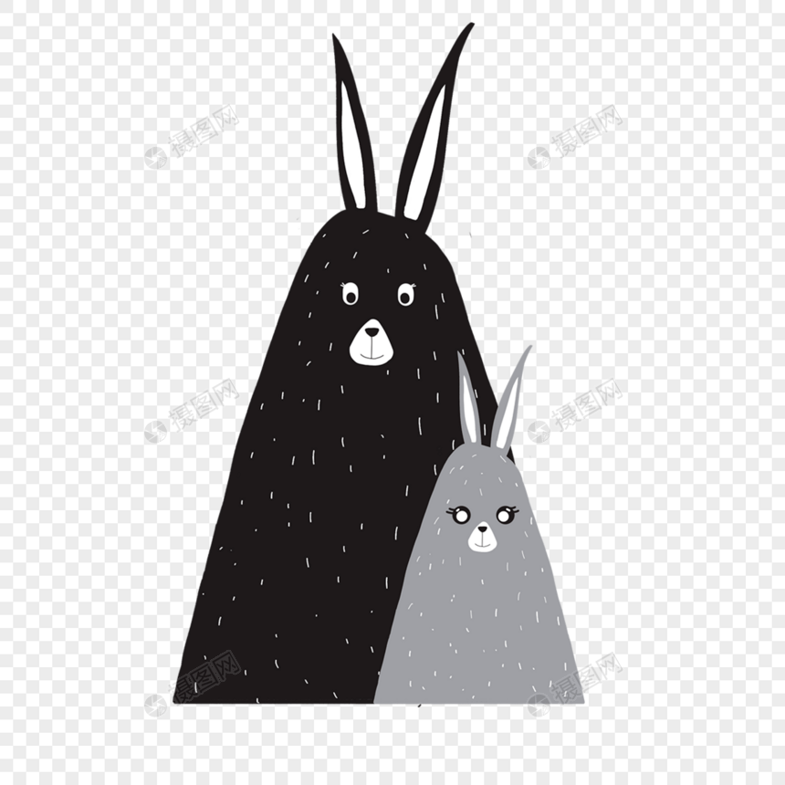斯堪的纳维亚风格卡通动物兔子图片