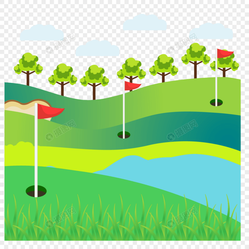 清新的绿色高尔夫球场图片