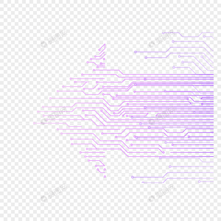 紫色芯片抽象数字图片