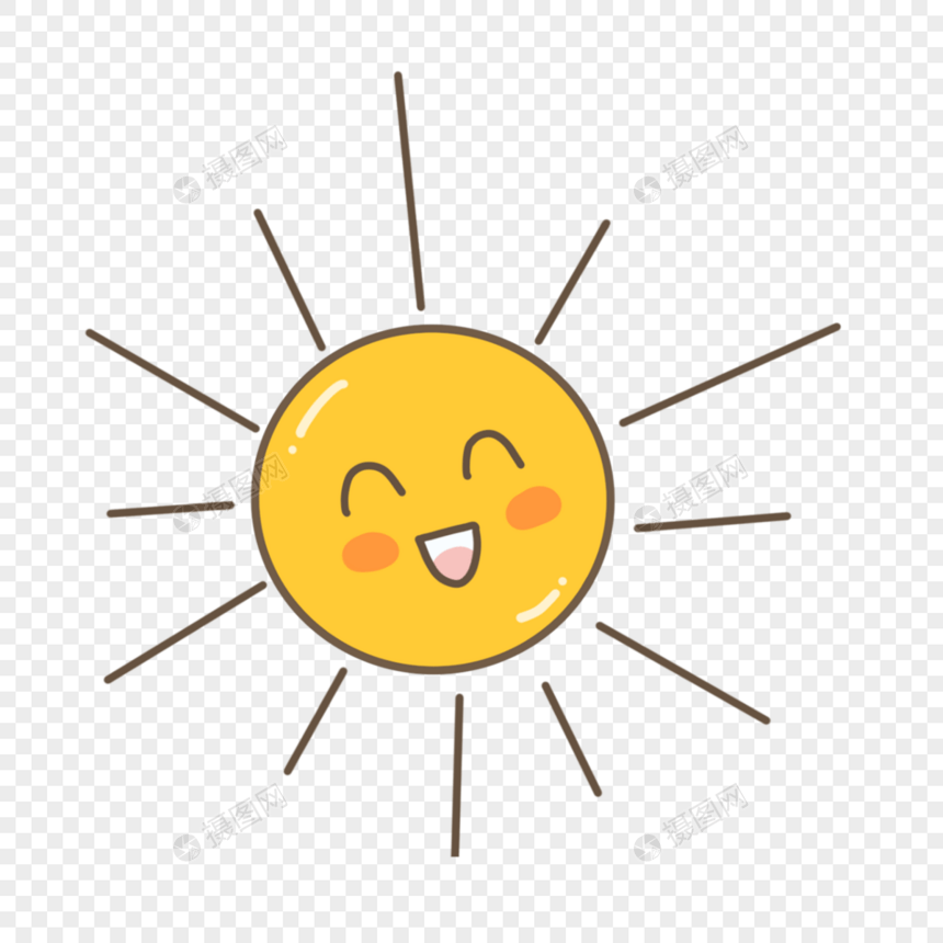 大笑眯眼睛卡通可爱太阳图片