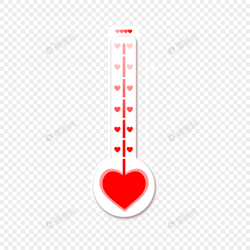 红色心形爱情温度计图片