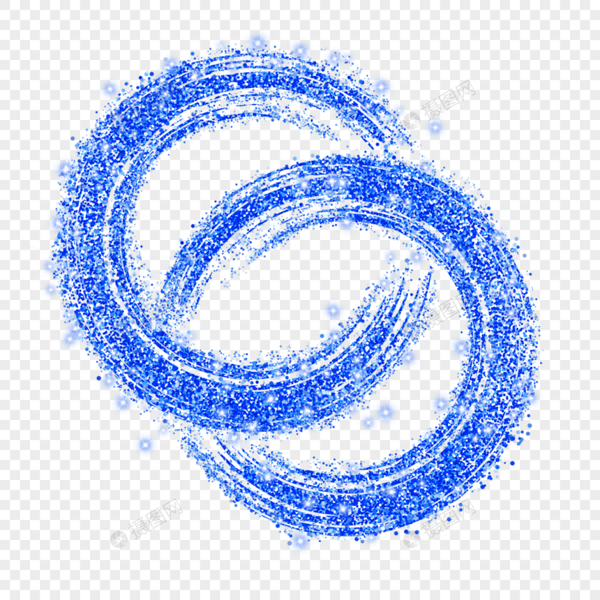 蓝色圆形闪光光效抽象笔刷图片
