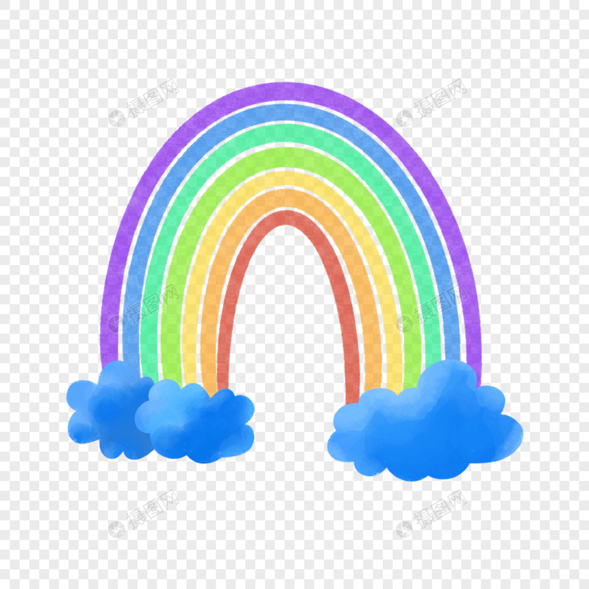 彩虹创意水彩画图片