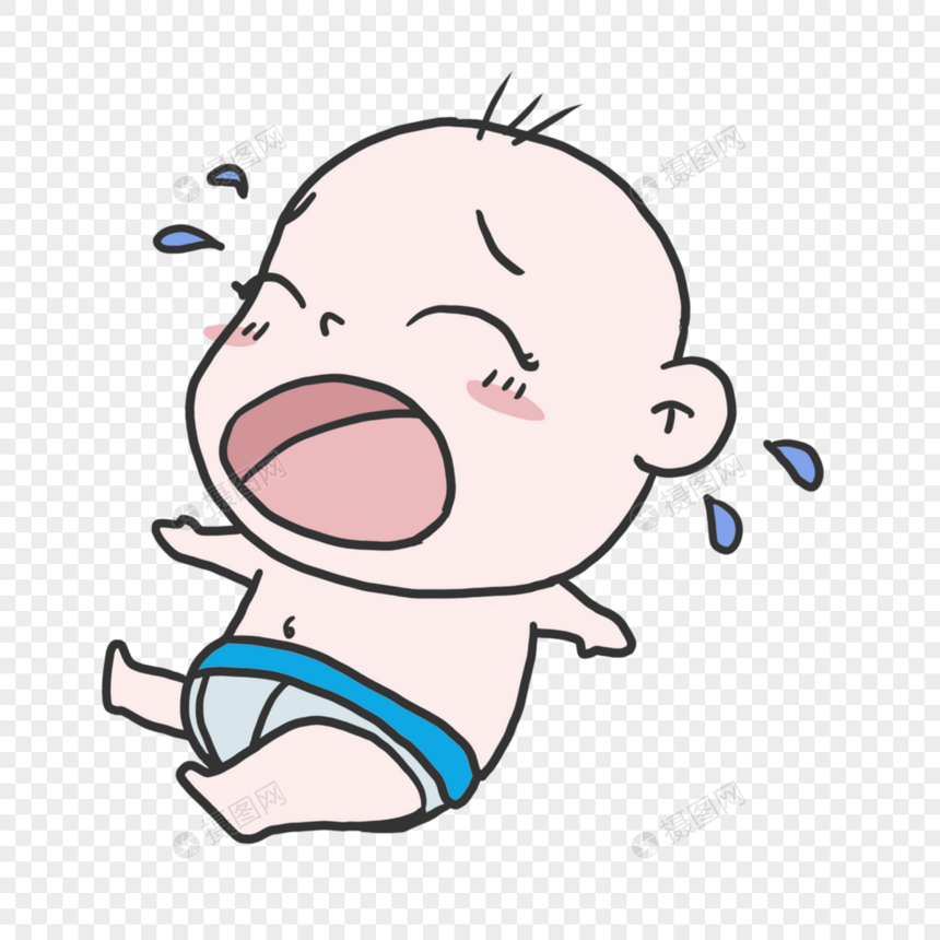 可爱婴儿卡通哭泣表情包图片