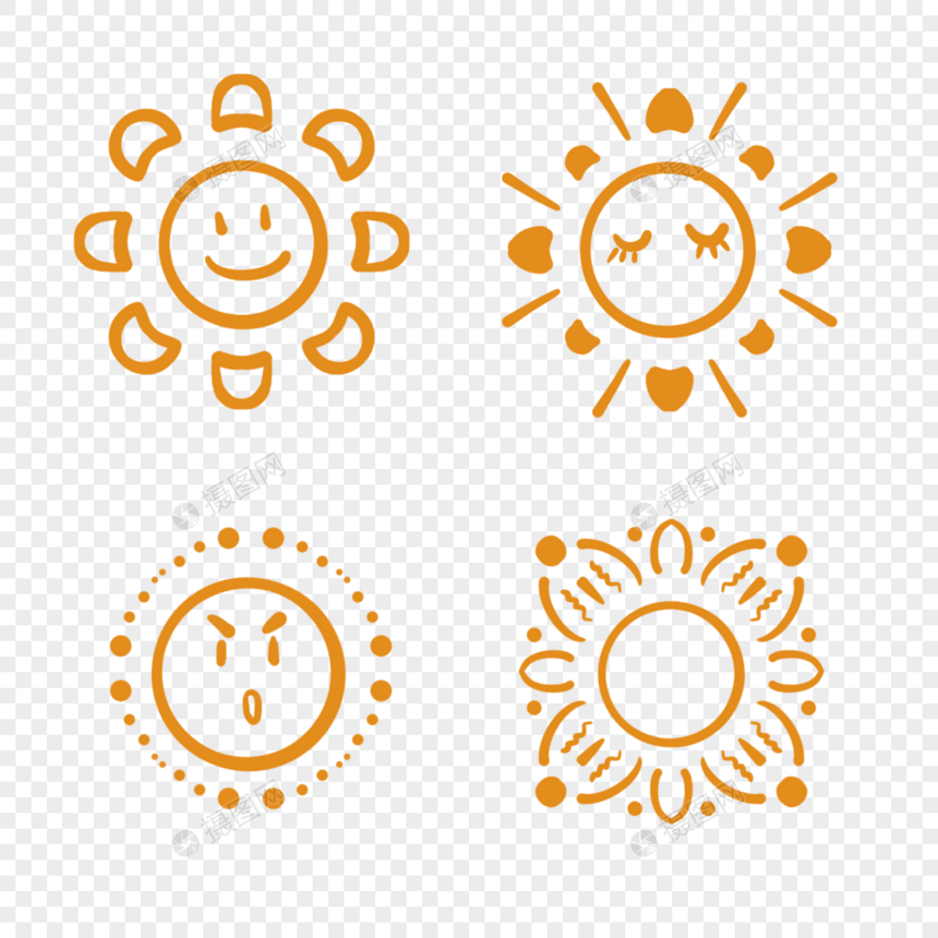 简单可爱的太阳插画图片