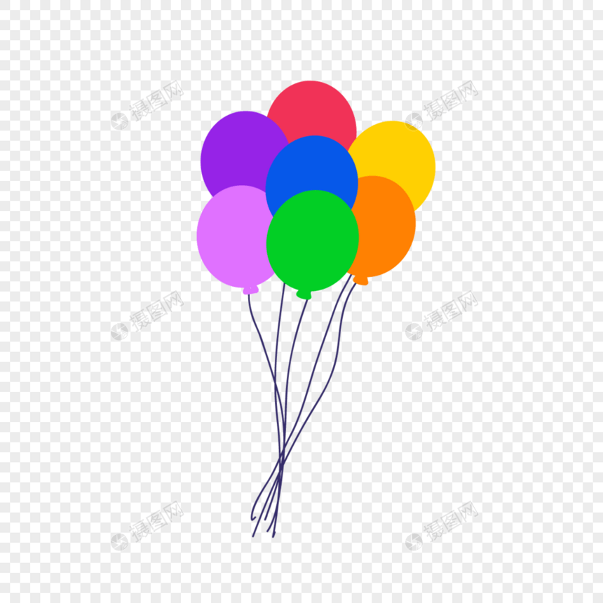 彩虹自豪日贴纸彩虹色气球图片