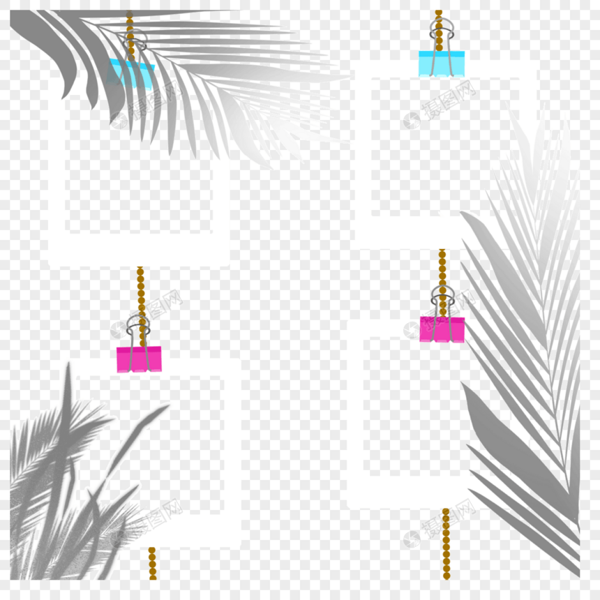 阴影宝丽来相纸相框夹子图片