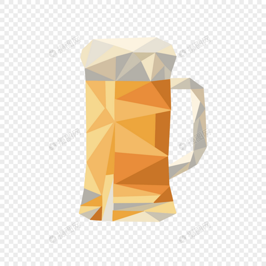 抽象低聚啤酒杯图片