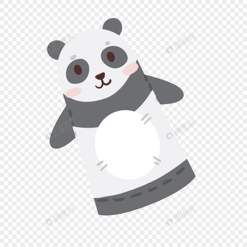 可爱熊猫手指木偶戏动物图片