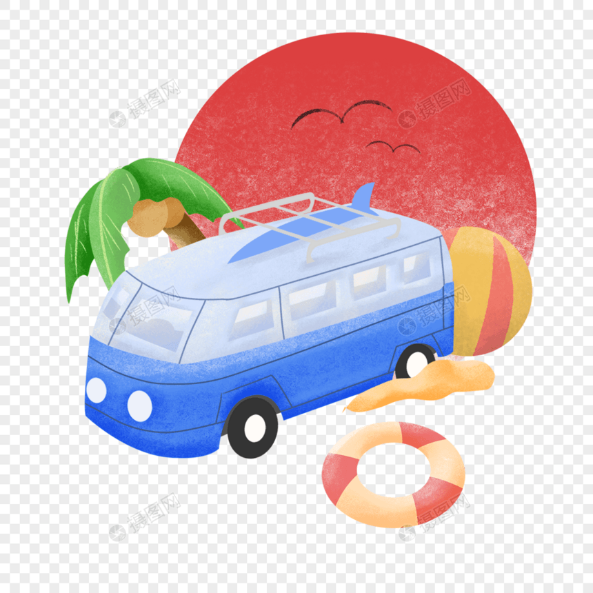 夏季休闲冲浪巴士图片