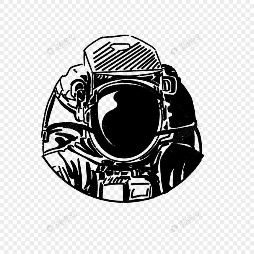 黑白宇航员太空头盔图片