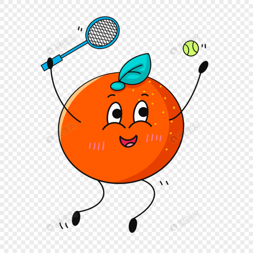 橙色橘子网球运动图片