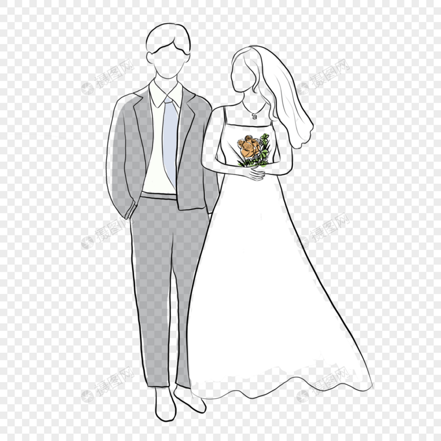 结婚抽象线条婚礼图片