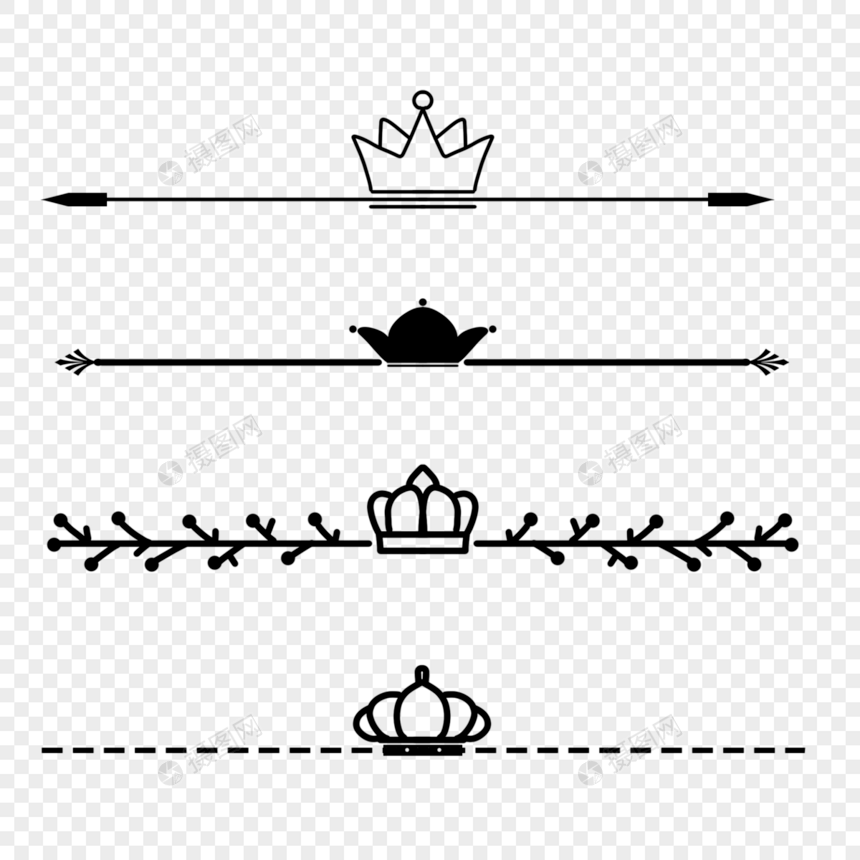 王冠线条分隔线树枝虚线图片