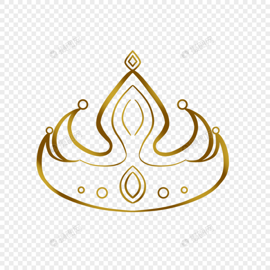 王冠线图标徽章渐变图片