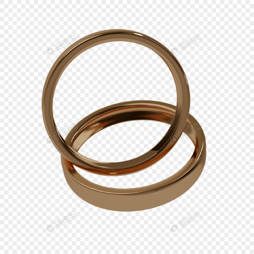 精致金色婚礼戒指图片