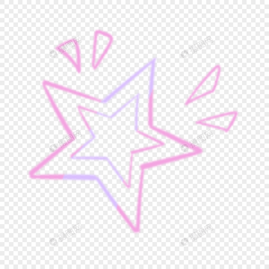 粉色紫色夏季卡通五角星图片