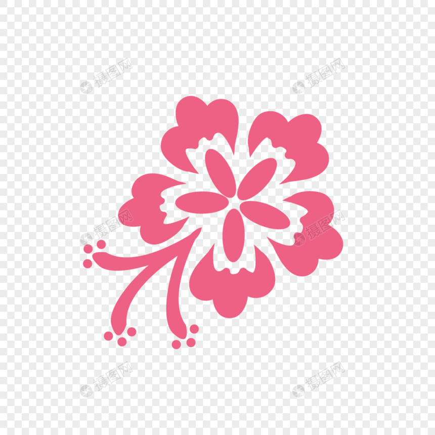 粉色可爱卡通花朵剪贴画图片