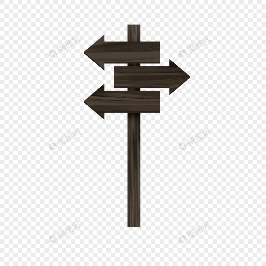方向木制指示标牌图片