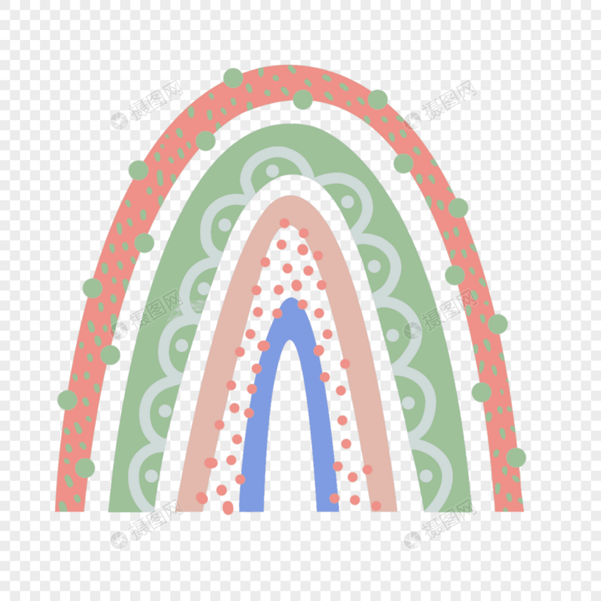 抽象形状水彩彩虹剪贴画图片