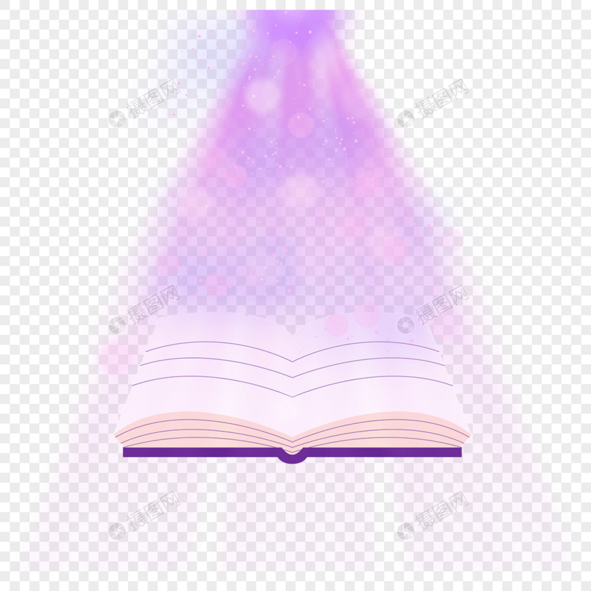 紫色光线光斑光点书本打开图片