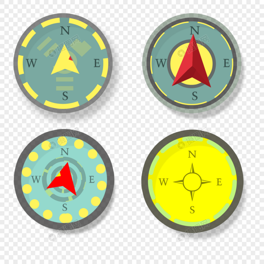 原创扁平轻快指南针图片