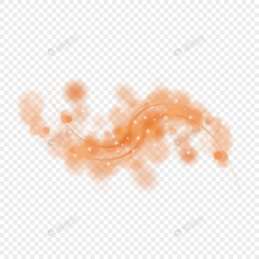 橙色s形光晕抽象光效图片