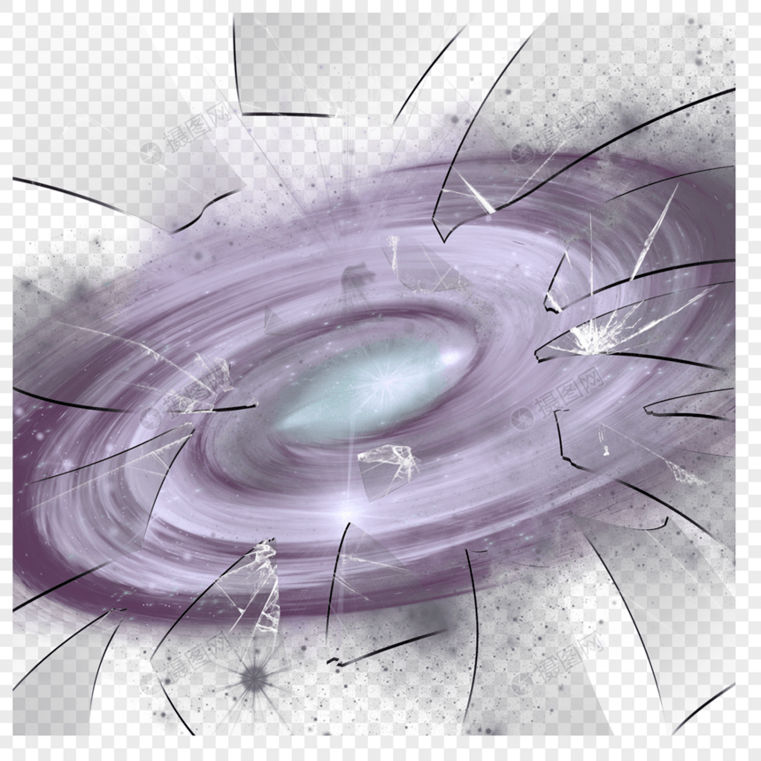 紫色银河宇宙玻璃漂浮碎片图片