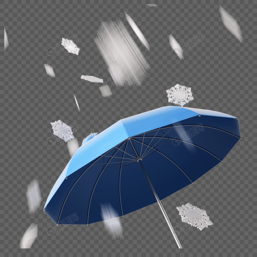 3d写实抵抗风雪的雨伞图片