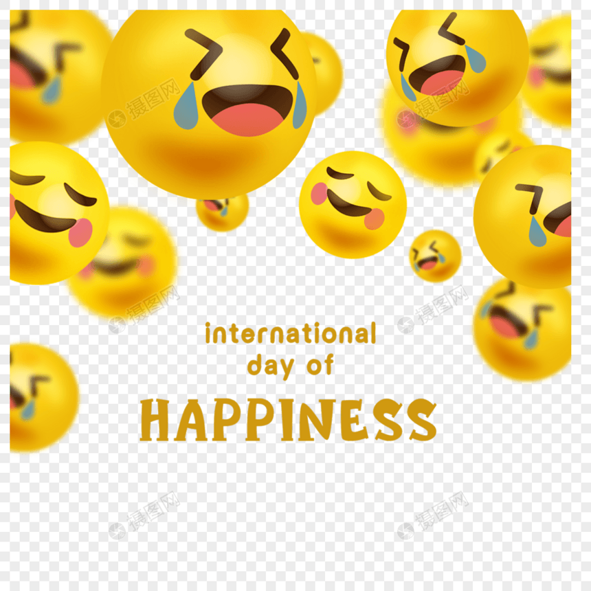 黄色国际幸福日图片