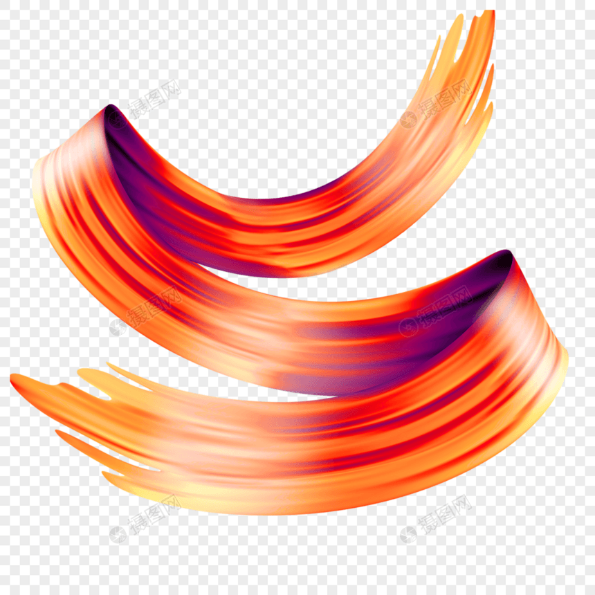 橙色全息抽象笔刷图片
