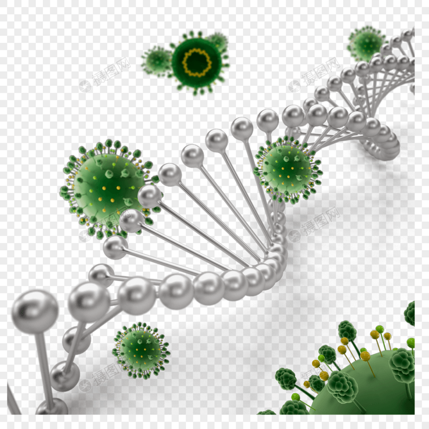 新型冠状和dna绿色图片