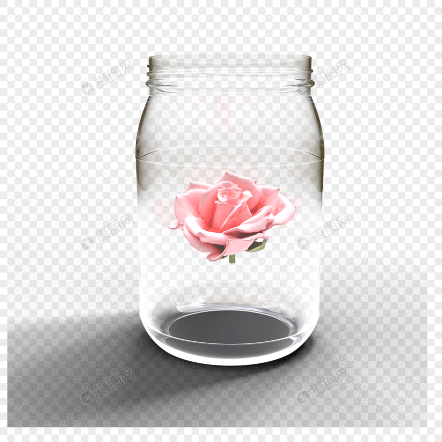 玻璃瓶里面的情人节玫瑰图片