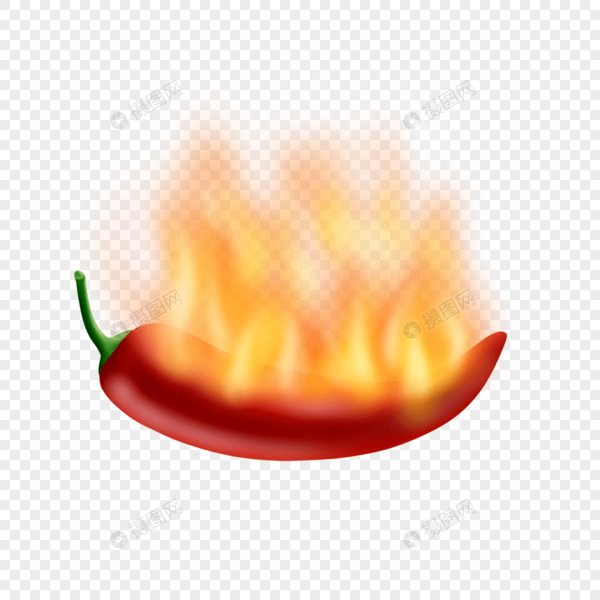 红辣椒燃烧火焰写实效果图片