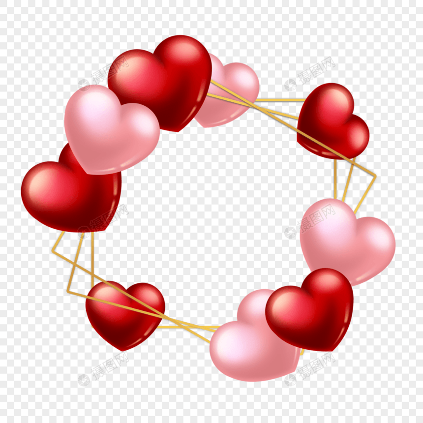 情人节爱心气球爱情节日边框图片