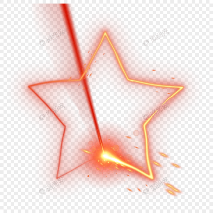 抽象光效红色五角星样式图片
