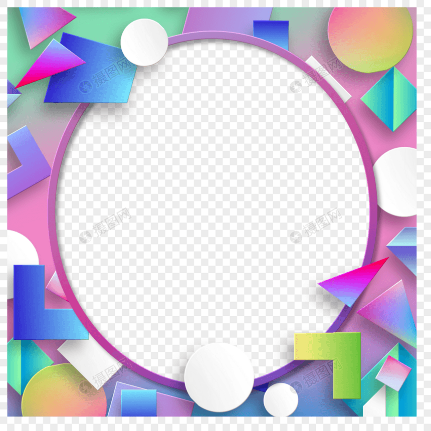 椭圆背景立体图案twibbon几何渐变抽象边框图片