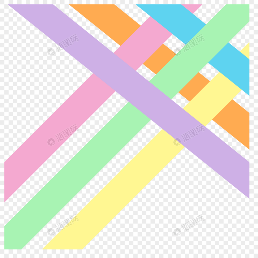 抽象线稿彩色方形排线图片