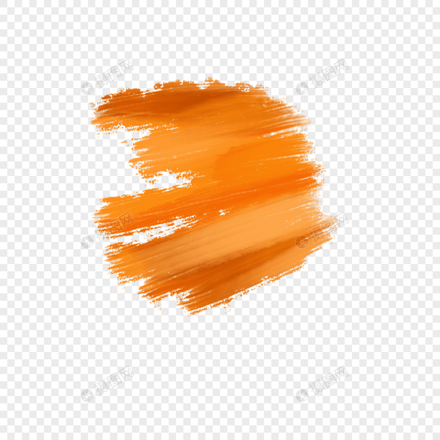 橙色厚涂油漆水彩创意艺术笔触笔刷图片