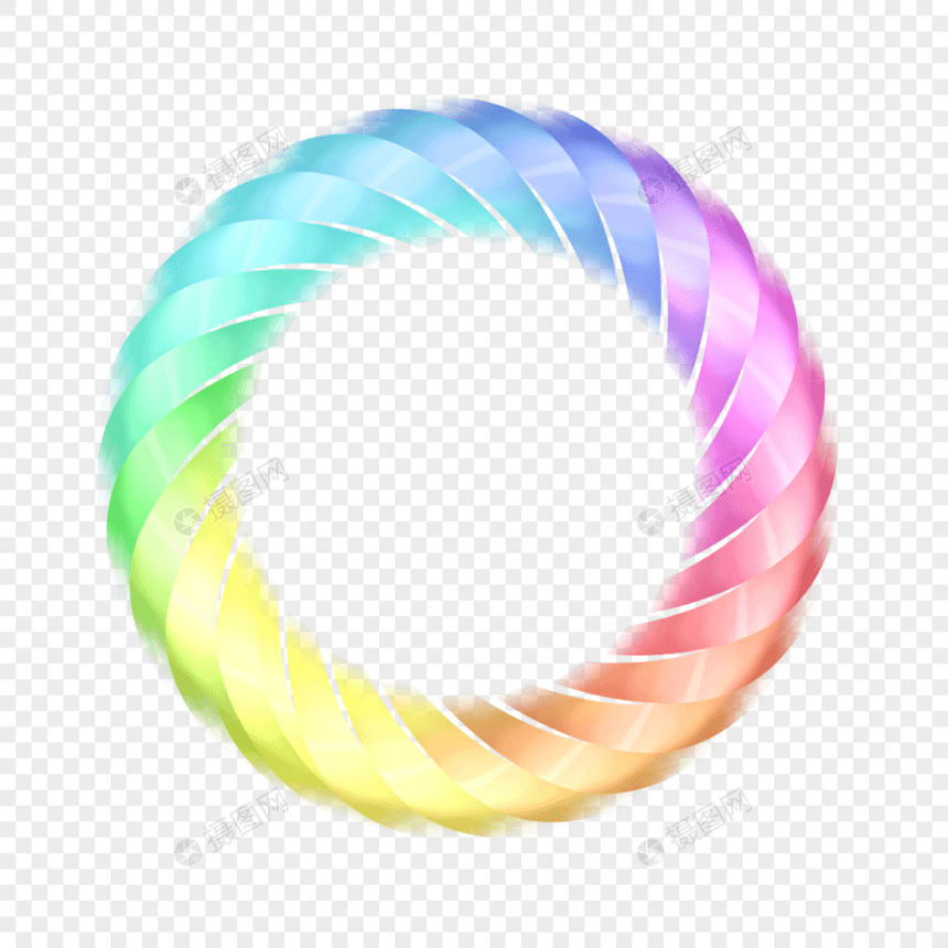 圆形彩虹光效边框图片