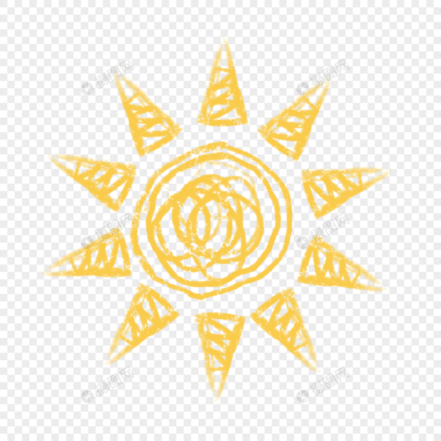 三角光线卡通涂鸦太阳图片