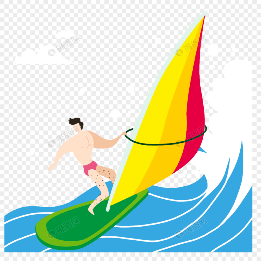 夏季风帆冲浪运动图片