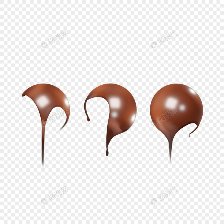 棕色融化巧克力球滴落图片