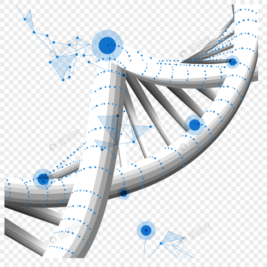 蓝白线条光效抽象dna图片