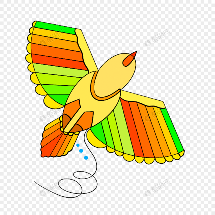 彩色小鸟形状可爱卡通风筝图片