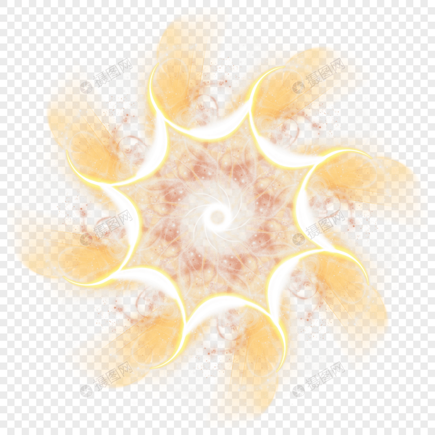 橙黄发光科技光效图片